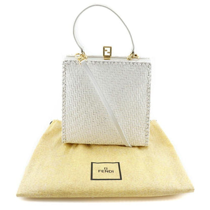 White Leather Fendi Handbag