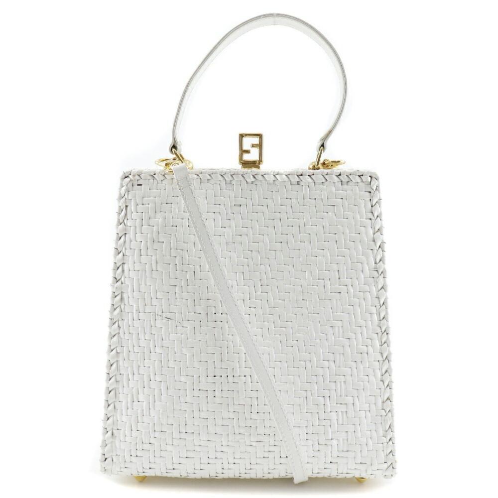 White Leather Fendi Handbag