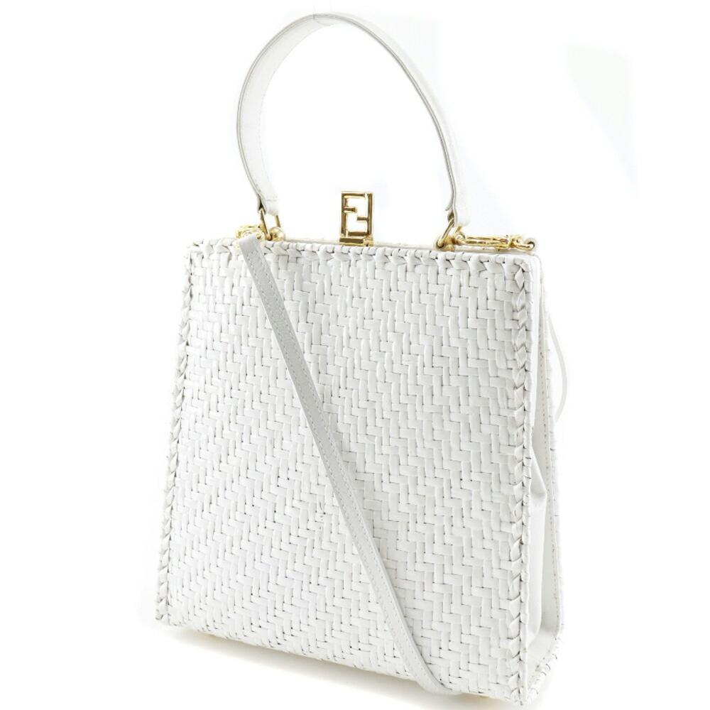 White Leather Fendi Handbag