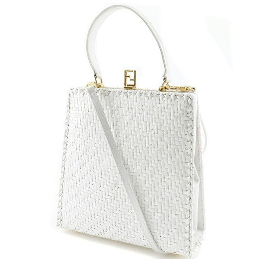 White Leather Fendi Handbag