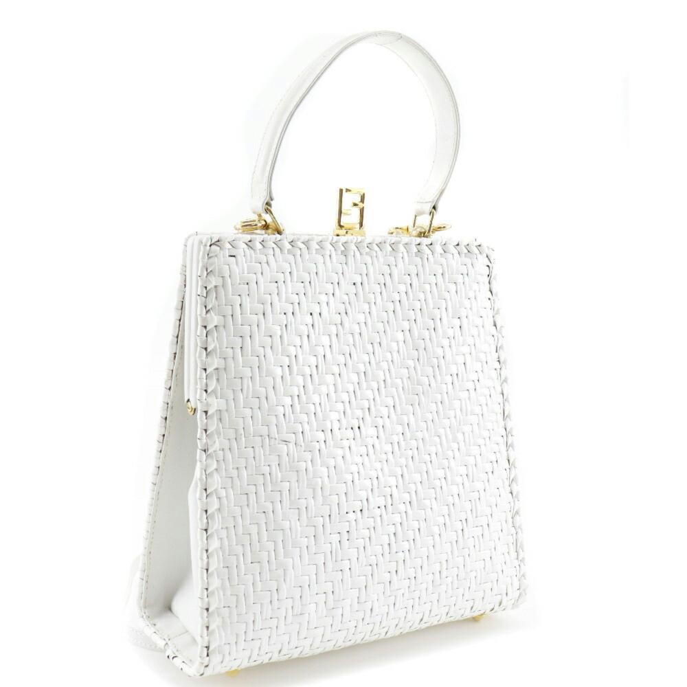 White Leather Fendi Handbag