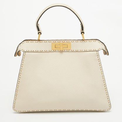 White Leather Fendi Peekaboo