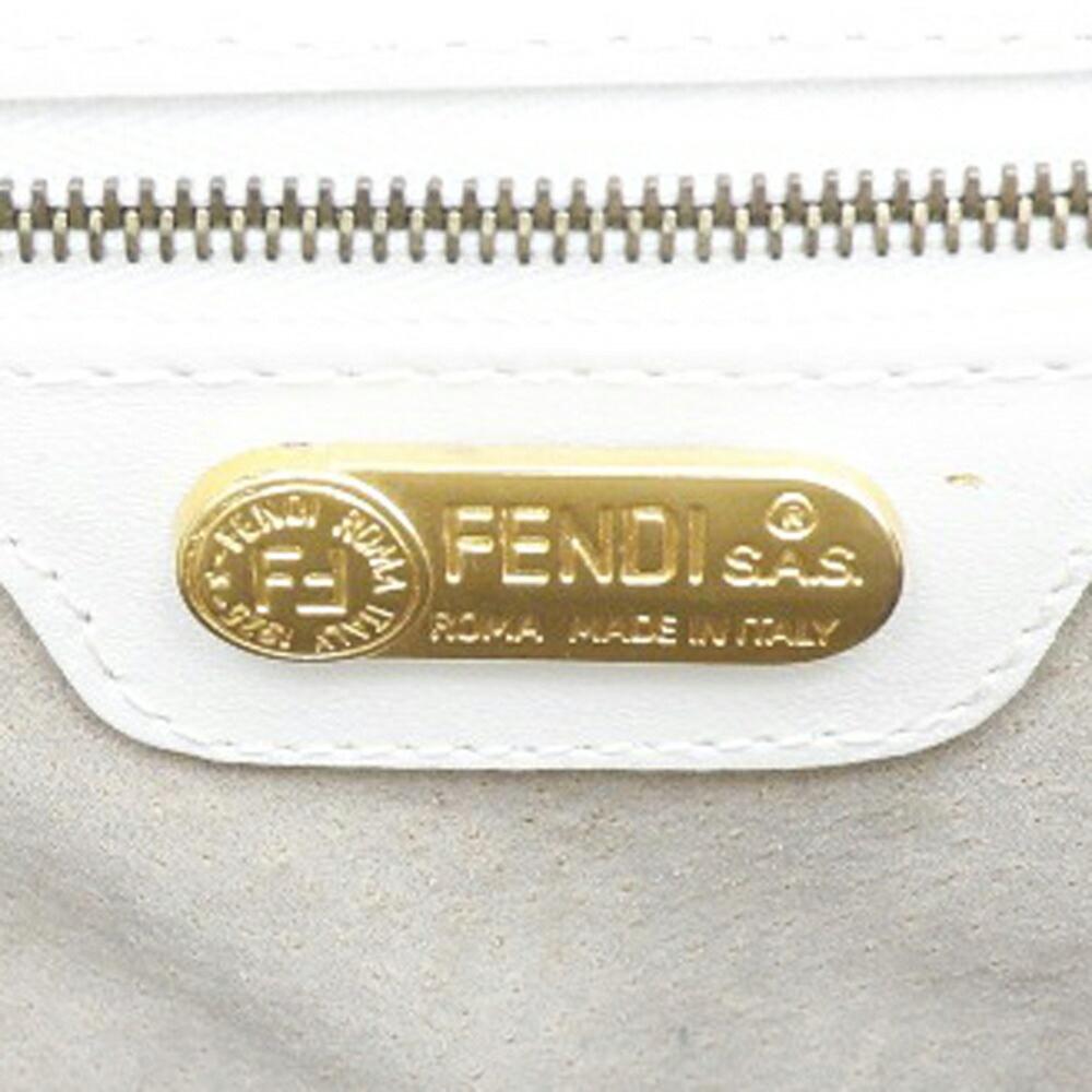 White Leather Fendi Handbag