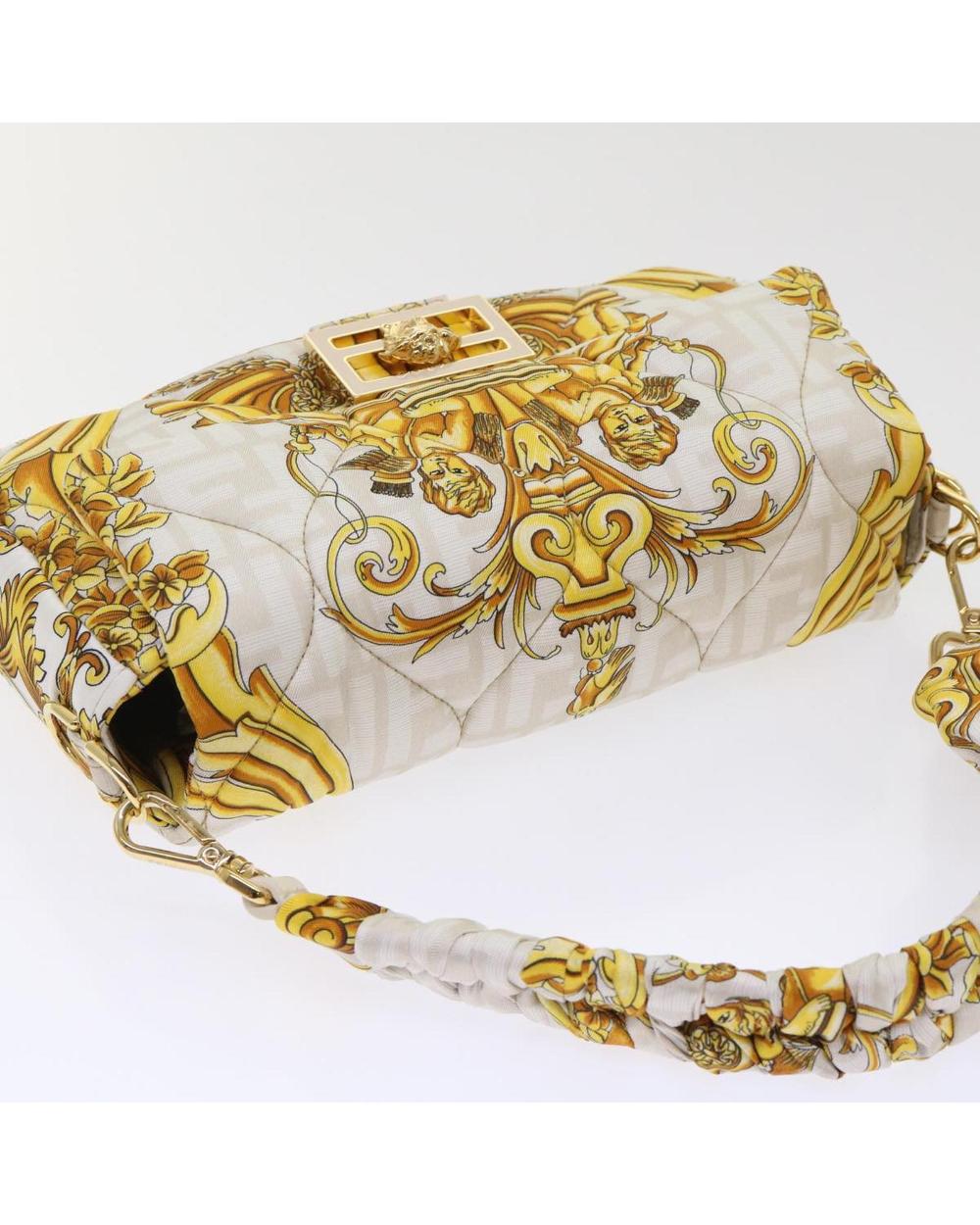 White Polyester Fendi Baguette