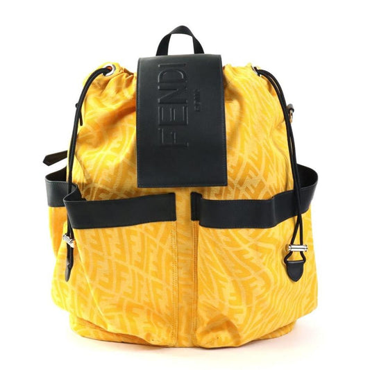 Yellow Canvas Fendi Backpack