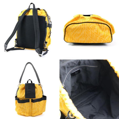 Yellow Canvas Fendi Backpack