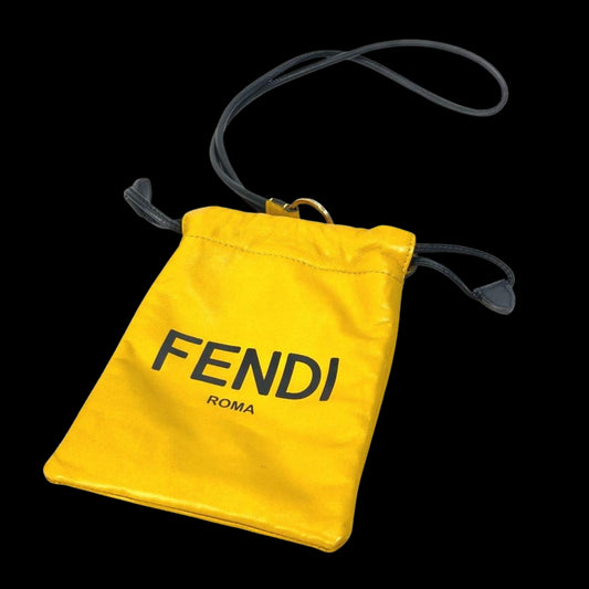 Yellow Leather Fendi Pouch