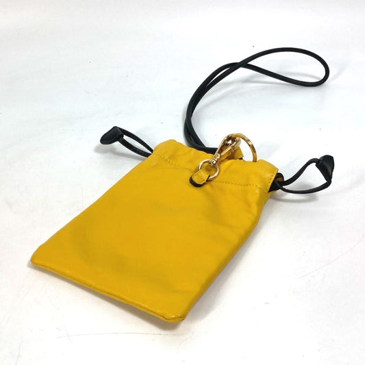 Yellow Leather Fendi Pouch