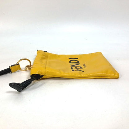 Yellow Leather Fendi Pouch