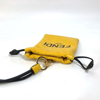 Yellow Leather Fendi Pouch