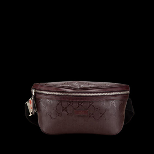 Burgundy Fabric Gucci Belt Bag