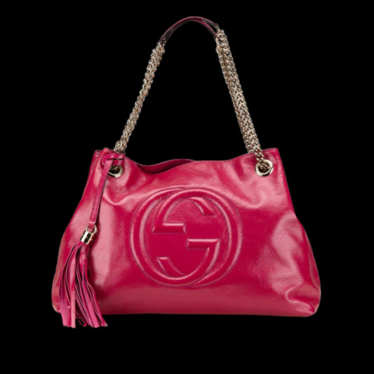 Pink Leather Gucci Tote