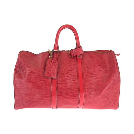 Red Leather Louis Vuitton Keepall