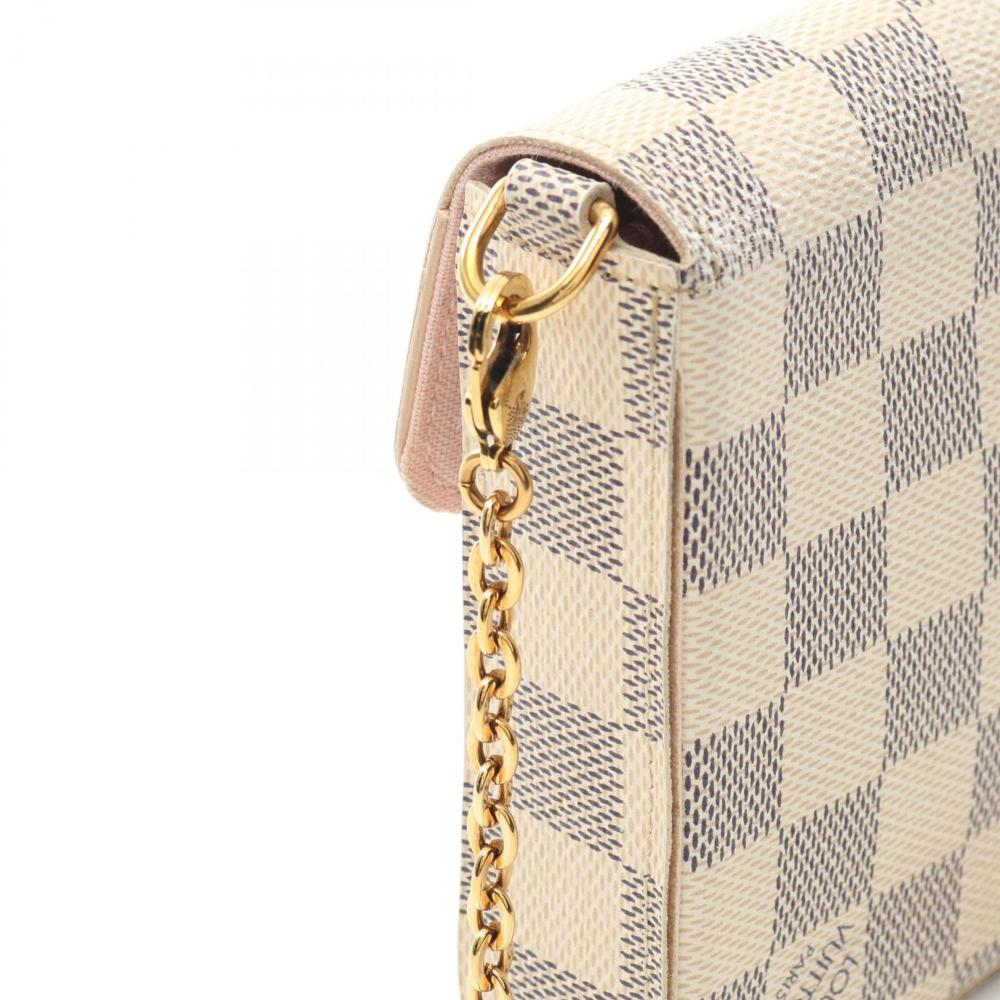 White Fabric Louis Vuitton Pochette Felicie