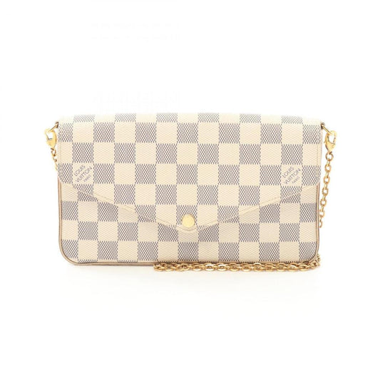 White Fabric Louis Vuitton Pochette Felicie