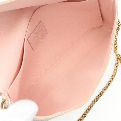White Fabric Louis Vuitton Pochette Felicie